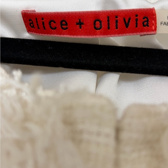 Alice + Olivia White Fringe Tweed Jacket - Picture 3 of 4